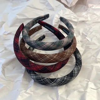 Plaid Autumn Narrow Knit Headband