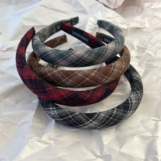 Plaid Autumn Narrow Knit Headband