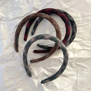 Plaid Autumn Narrow Knit Headband