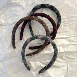 Plaid Autumn Narrow Knit Headband