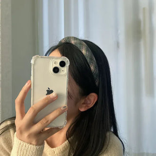 Plaid Autumn Narrow Knit Headband