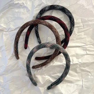 Plaid Autumn Narrow Knit Headband
