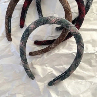 Plaid Autumn Narrow Knit Headband