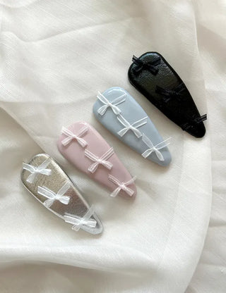 Triangular Enamel Mini Ribbon Snap Side Hair Clip