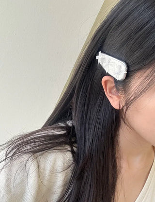 Triangular Enamel Mini Ribbon Snap Side Hair Clip