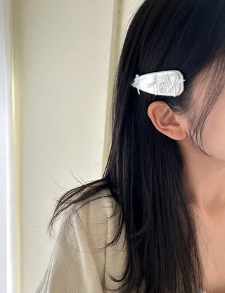Triangular Enamel Mini Ribbon Snap Side Hair Clip