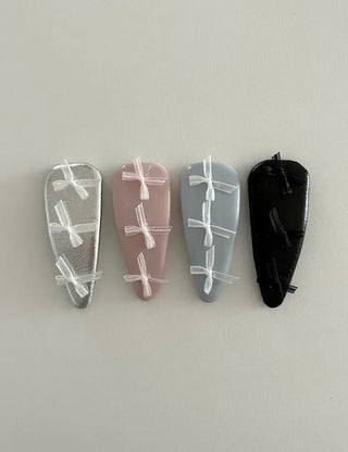 Triangular Enamel Mini Ribbon Snap Side Hair Clip