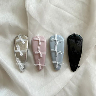 Triangular Enamel Mini Ribbon Snap Side Hair Clip