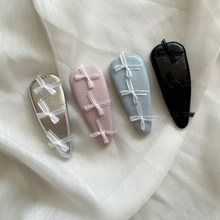 Triangular Enamel Mini Ribbon Snap Side Hair Clip