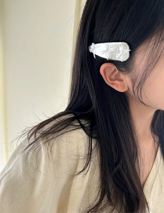 Triangular Enamel Mini Ribbon Snap Side Hair Clip