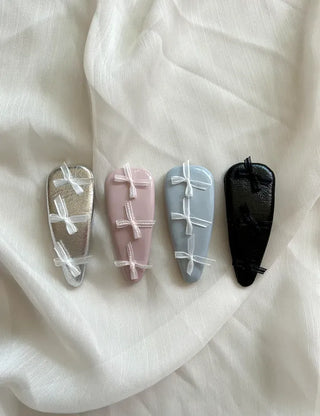 Triangular Enamel Mini Ribbon Snap Side Hair Clip