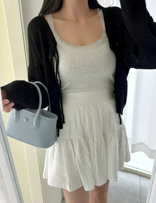 Small Button Square Mini Bag Crossbody Bag Tote Bag