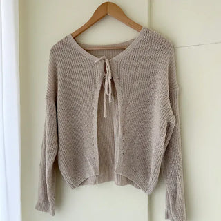 Ribbon Loose Fit Hazzi Summer Knit Women's Cardigan