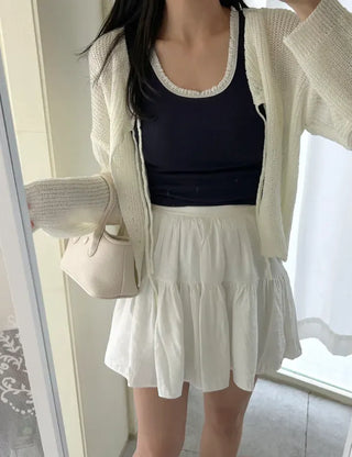Ribbon Loose Fit Hazzi Summer Knit Women's Cardigan