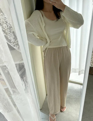 Ribbon Loose Fit Hazzi Summer Knit Women's Cardigan