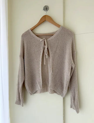 Ribbon Loose Fit Hazzi Summer Knit Women's Cardigan