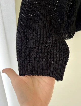 Ribbon Loose Fit Hazzi Summer Knit Women's Cardigan