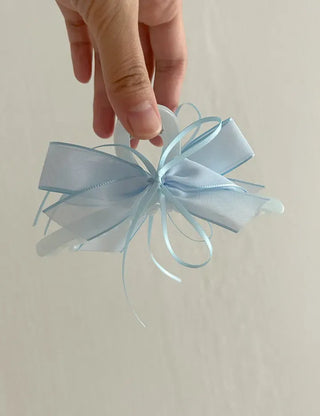 Chiffon double large ribbon hair clip large updo hair clip