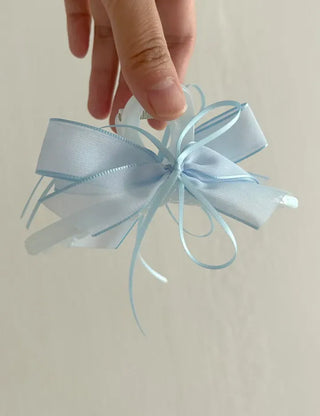 Chiffon double large ribbon hair clip large updo hair clip