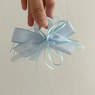 Chiffon double large ribbon hair clip large updo hair clip