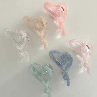 Cellulose marble drawing heart hair clip updo