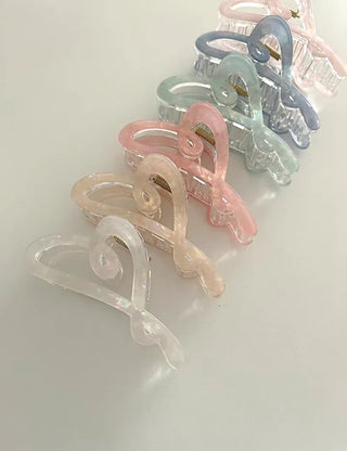 Cellulose marble drawing heart hair clip updo