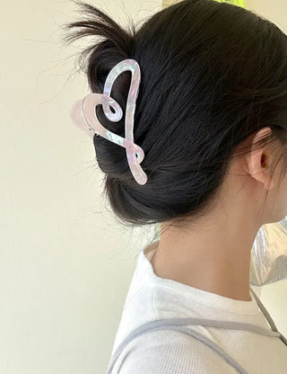 Cellulose marble drawing heart hair clip updo