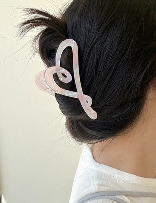 Cellulose marble drawing heart hair clip updo