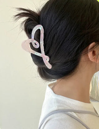 Cellulose marble drawing heart hair clip updo