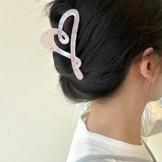Cellulose marble drawing heart hair clip updo