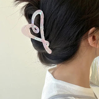 Cellulose marble drawing heart hair clip updo