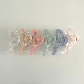 Cellulose marble drawing heart hair clip updo