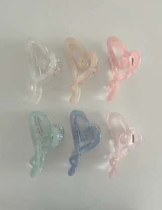 Cellulose marble drawing heart hair clip updo