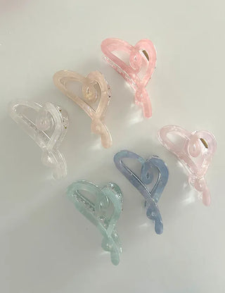 Cellulose marble drawing heart hair clip updo