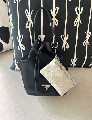 New Three-fold Cowhide Card Wallet Mini Pouch Keyring
