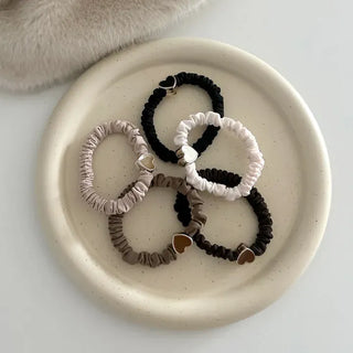 Autumn Heart Satin Hair Tie Elastic Band Set Hair Tie