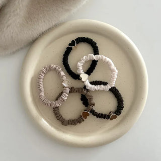 Autumn Heart Satin Hair Tie Elastic Band Set Hair Tie