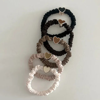 Autumn Heart Satin Hair Tie Elastic Band Set Hair Tie