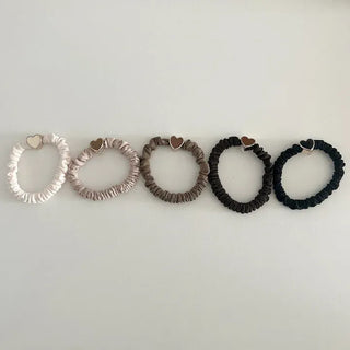 Autumn Heart Satin Hair Tie Elastic Band Set Hair Tie
