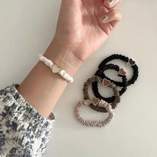 Autumn Heart Satin Hair Tie Elastic Band Set Hair Tie