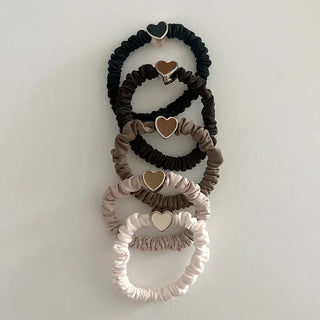 Autumn Heart Satin Hair Tie Elastic Band Set Hair Tie