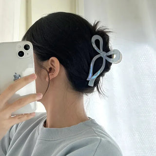13cm Holographic Ribbon Large Updo Hair Clip