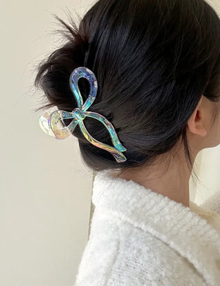 13cm Holographic Ribbon Large Updo Hair Clip