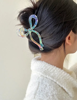 13cm Holographic Ribbon Large Updo Hair Clip