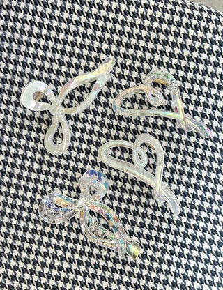 13cm Holographic Ribbon Large Updo Hair Clip