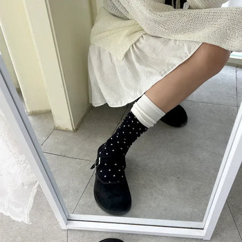 Polka Dot Color Block Women's Long Fashion Knee Socks