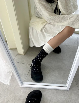 Polka Dot Color Block Women's Long Fashion Knee Socks