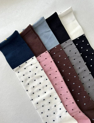 Polka Dot Color Block Women's Long Fashion Knee Socks