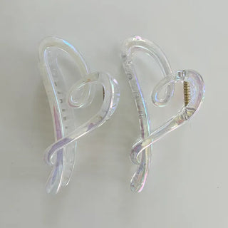 Aurora transparent drawing heart hair clip updo