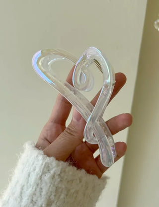 Aurora transparent drawing heart hair clip updo